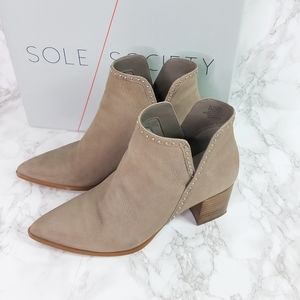 Sole Society Dalphine Leather Boots Color Porcini Size 8